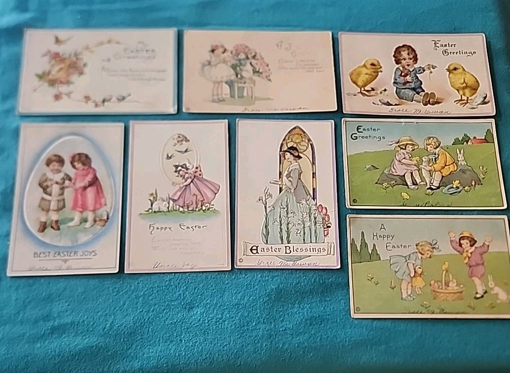 Antique Easter Postcard Set (8) 1906-1920