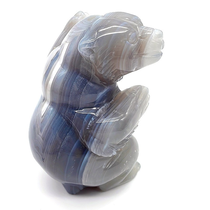 3.9'' Natural Agate Crystal Carved Agate Geode Bear Sculpture ,Home Decoration