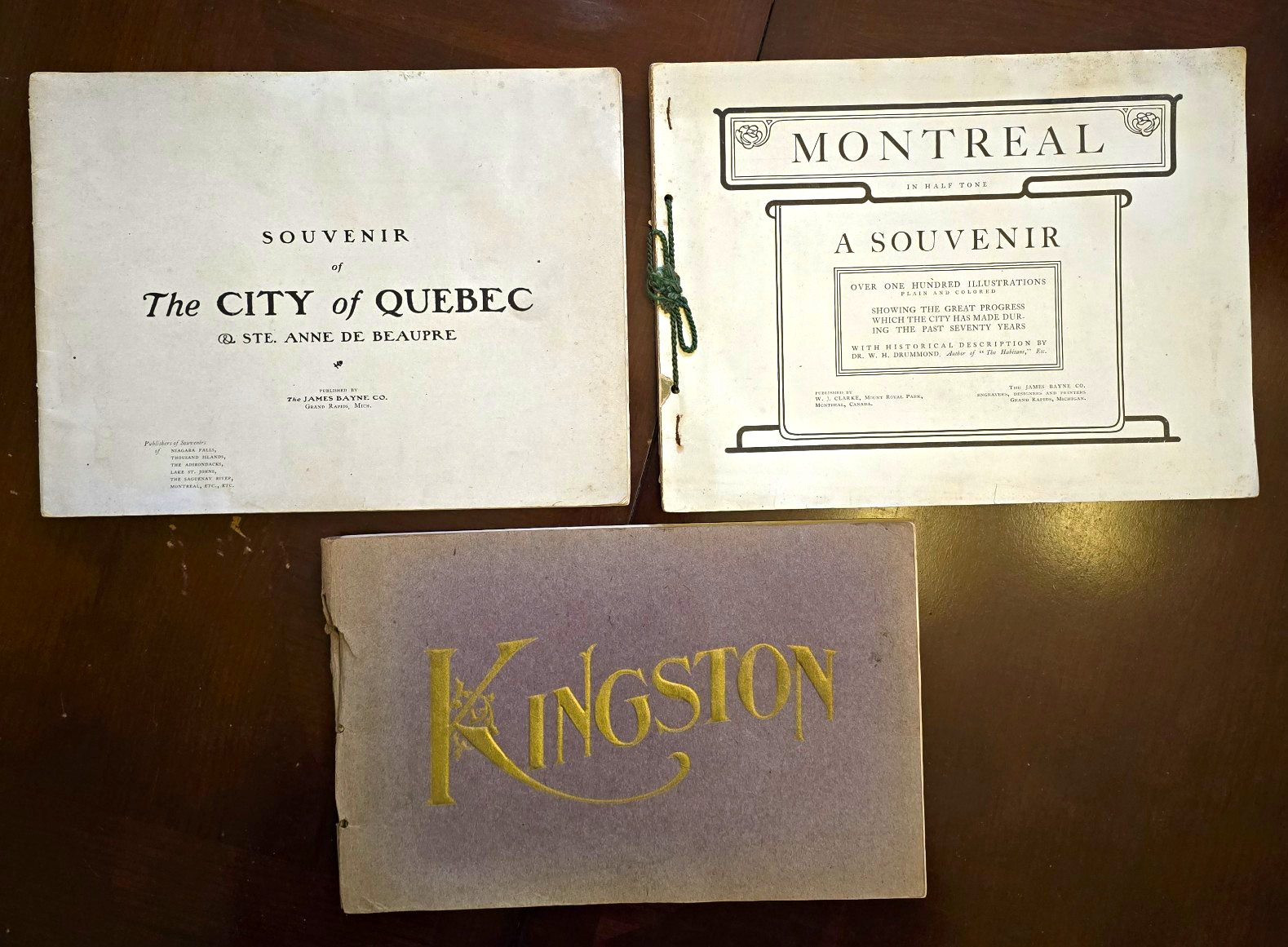 Lot of 3 Vintage 1900s Canada Souvenir Photo Books Montreal Quebec Kingston