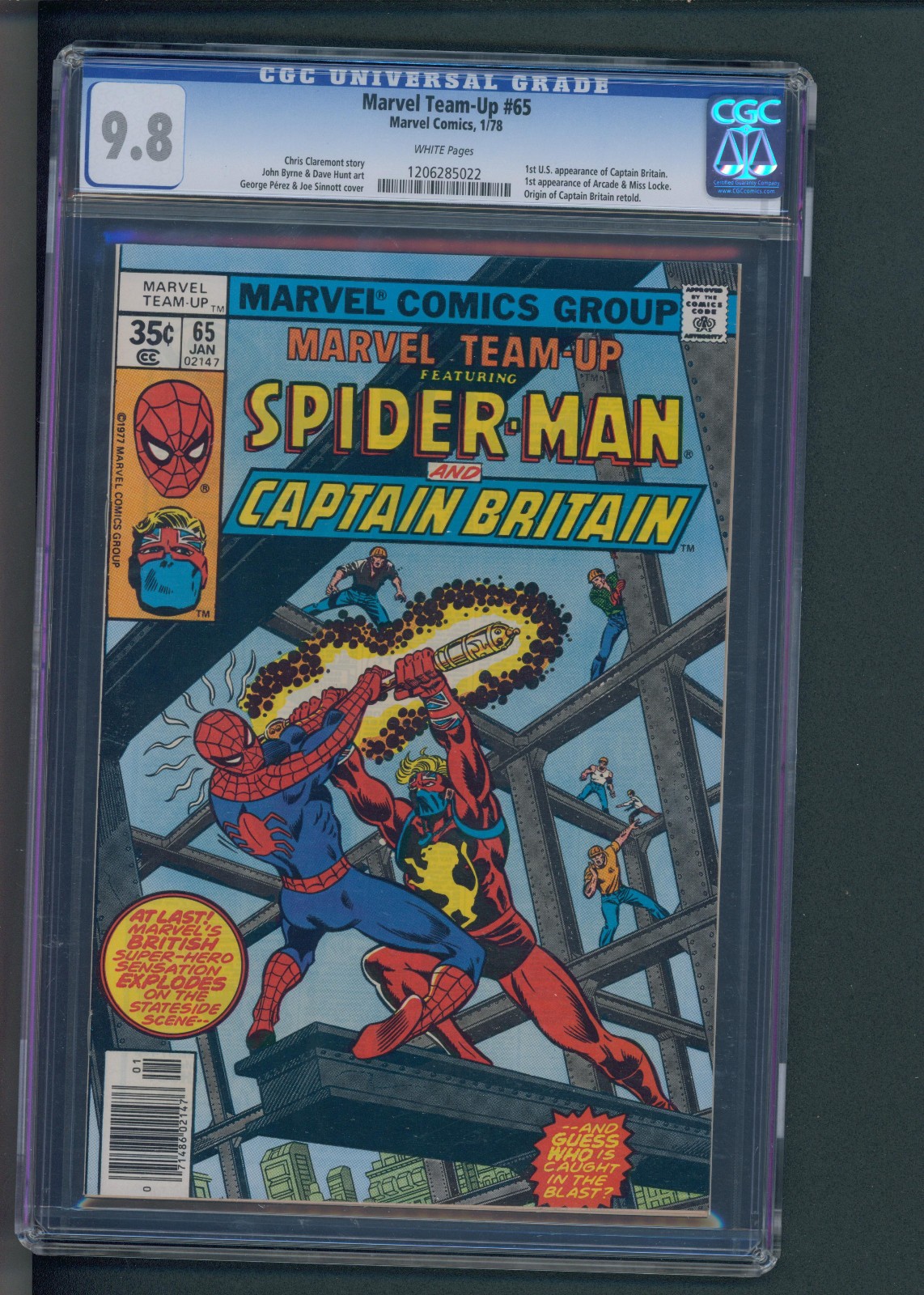Marvel Team-Up #65 CGC 9.8 White 1st US Captain Britain