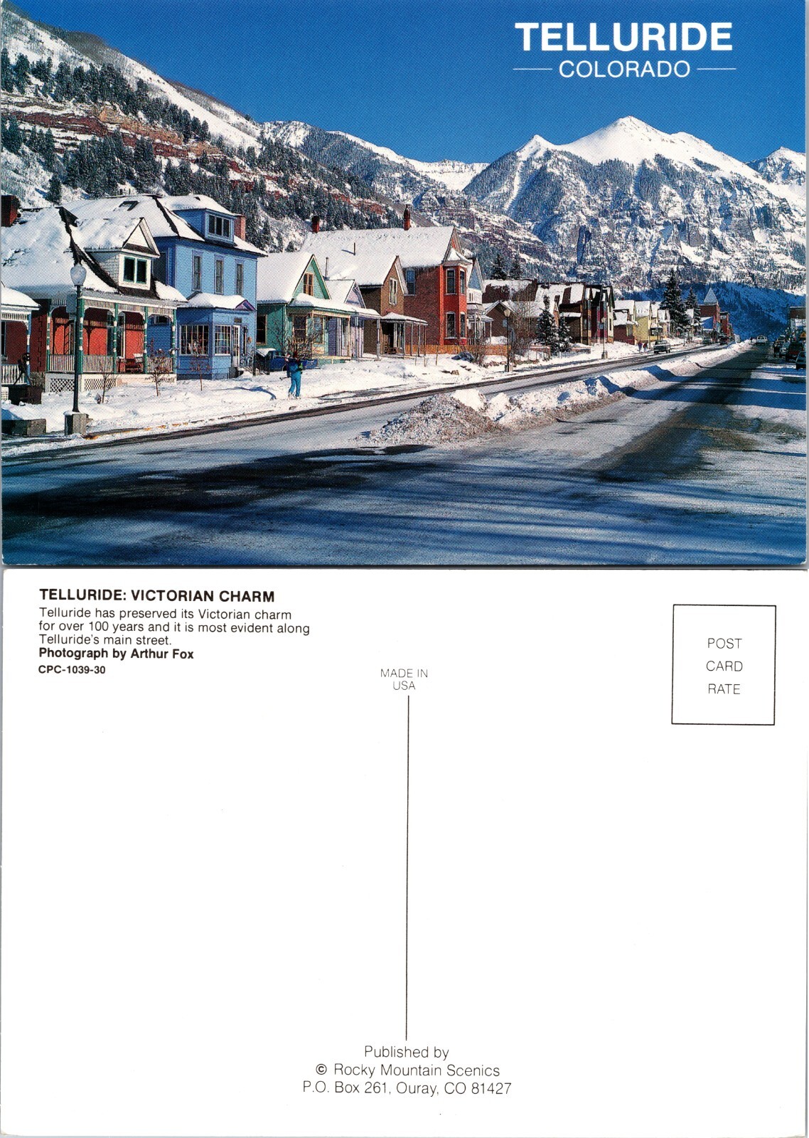 Continental Telluride Victorian Homes Snowy Colorado Postcard