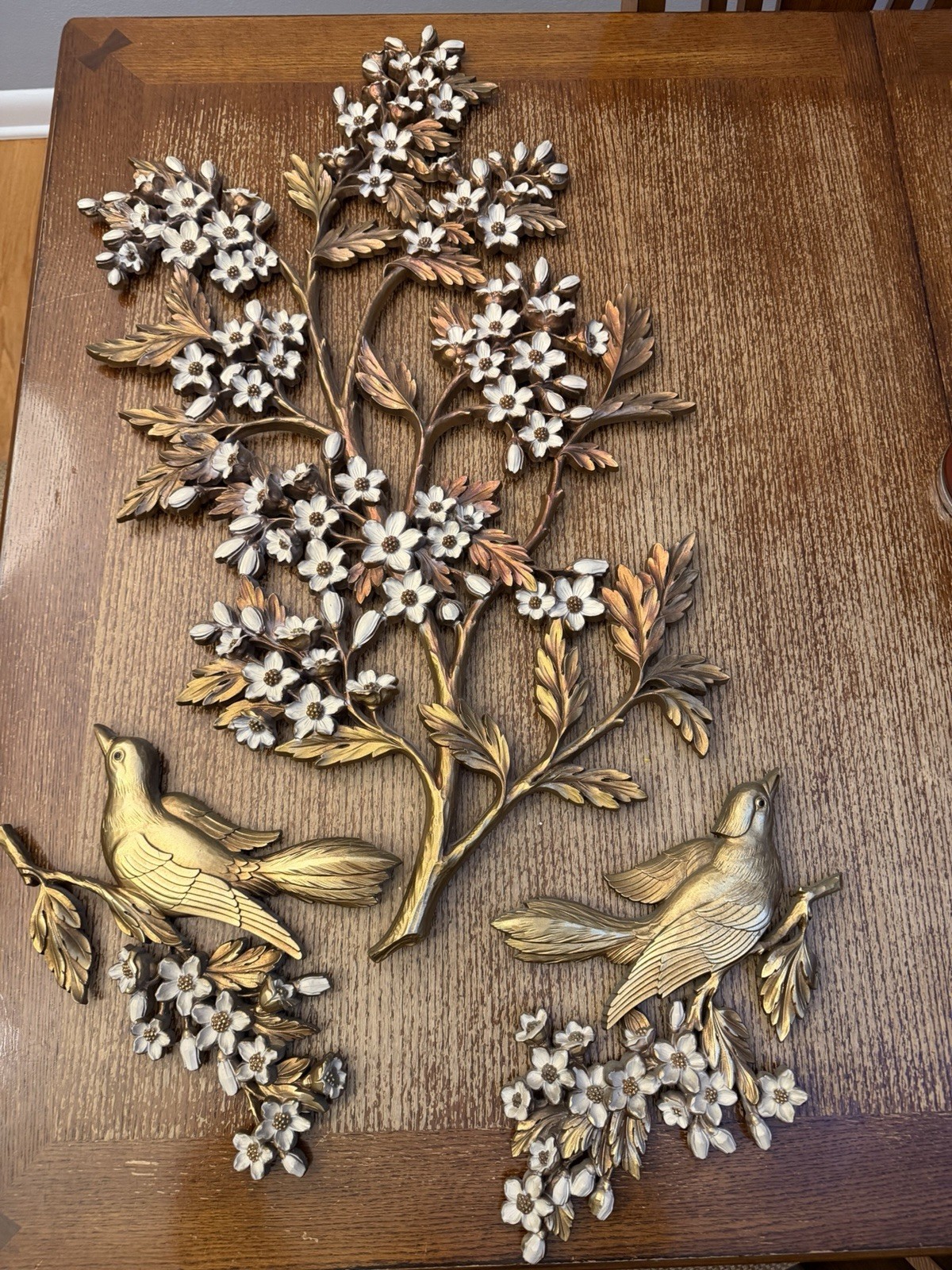 Vintage Syroco Four Season Full Set Of Wall Decor Floral And Birds MCM Regency