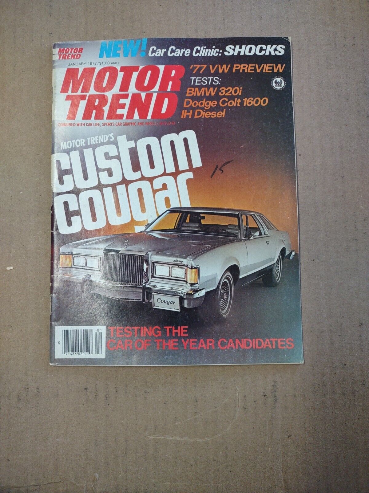 Motor Trend Magazine January 1977 Mercury Cougar Vintage Ads Tech Ford GM BMW