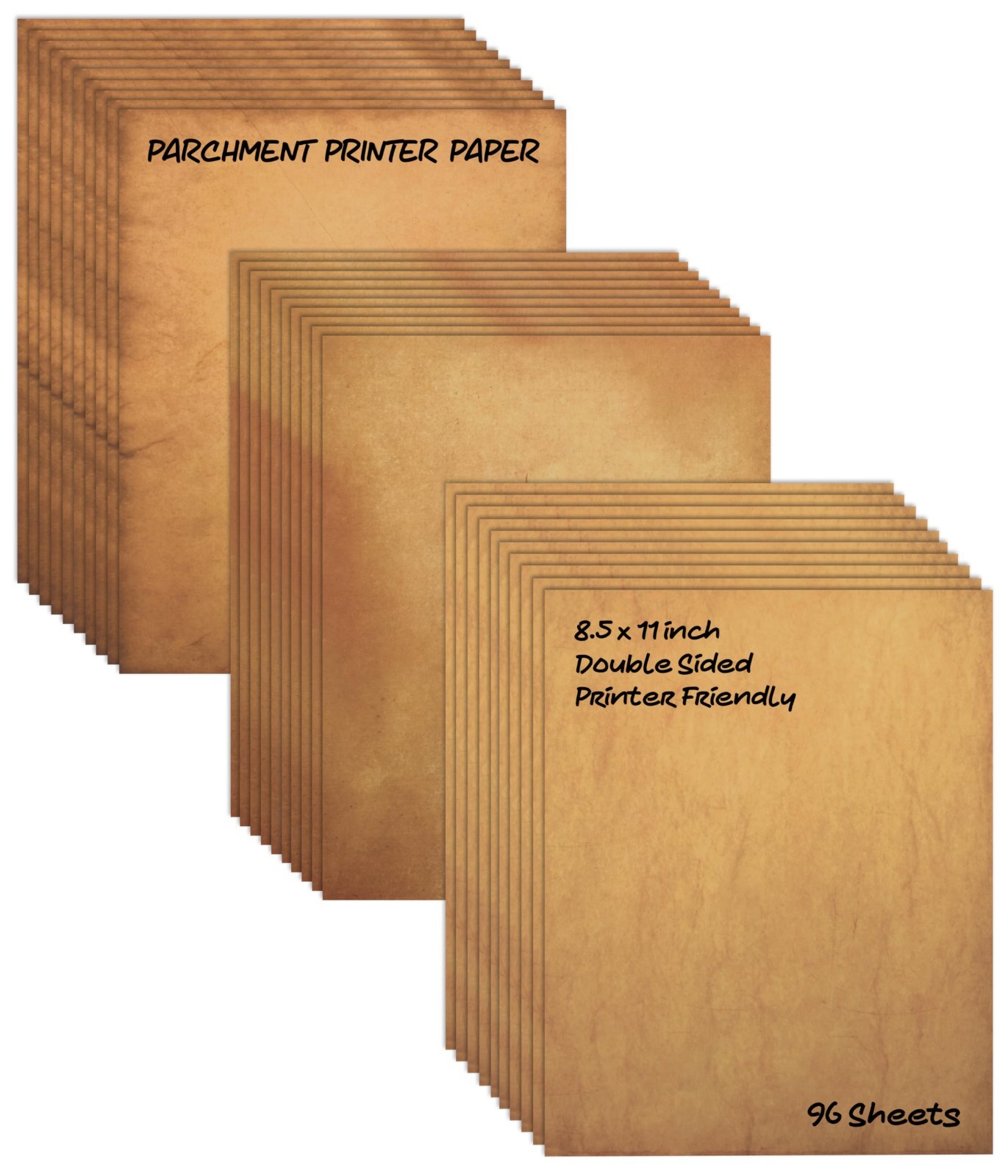 Antique Faux Parchment Paper, 96 Sheets, Double-Sided, 8.5x11\