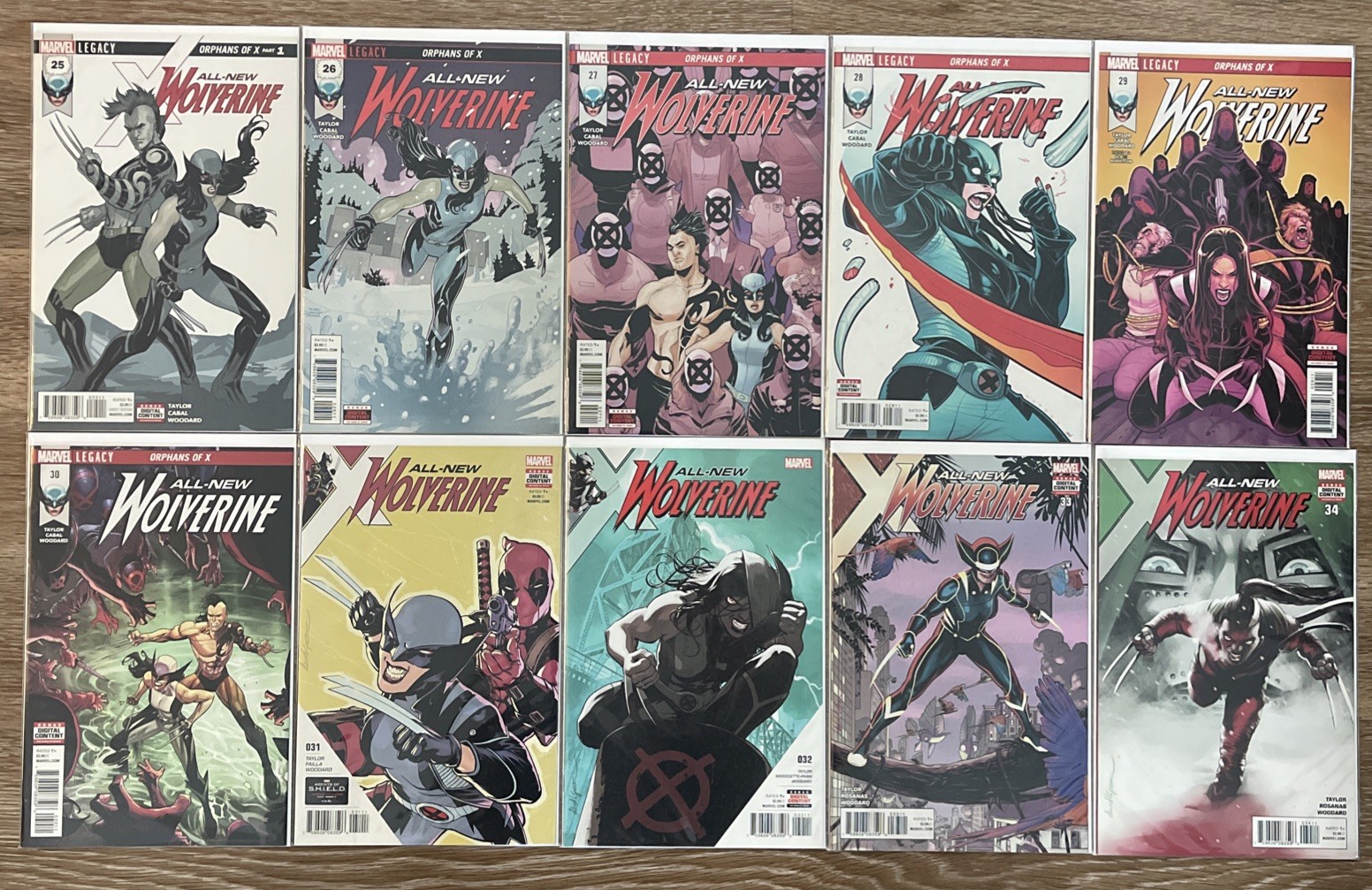 All-New Wolverine # 25 26 27 28 29 30 31 32 33 34 Marvel Lot 10 (2017) Cover A