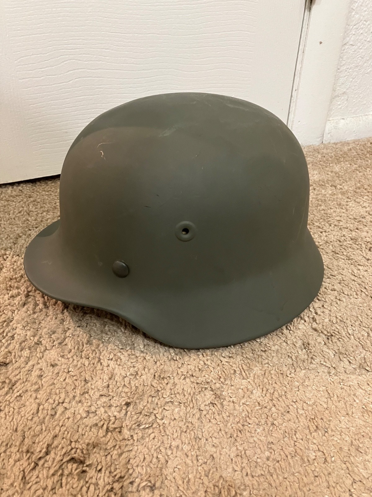 WWII German M40 Original Helmet, Restored Steel Shell, Size 63, WW2  56-57 cm
