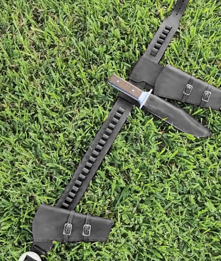 Revolver Holster Belt Western Cowboy Cosplay Props Handmade Halloween Cool Men