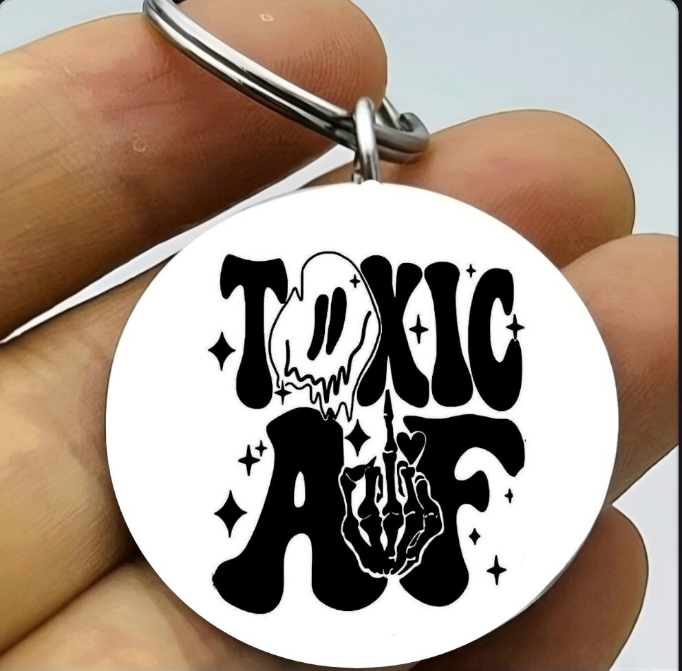 Cute Toxic Af Hot Skull Finger Art Cute Keychain