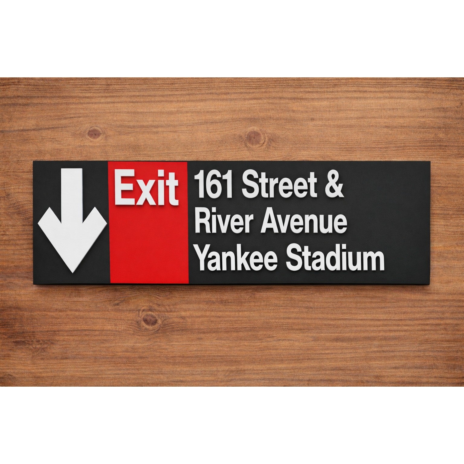 New York City Subway Sign 161 Street River Avenue Yankee Stadium Exit Arrow 