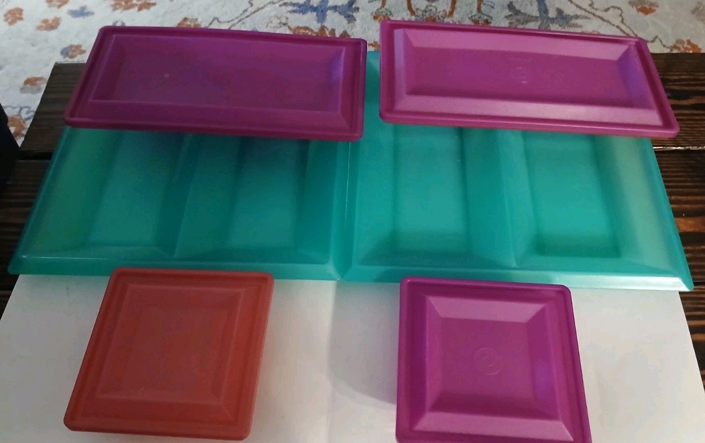 TUPPERWARE 10Pc GET TOGETHER Buffet Serving Set w/ Lids Tray 1380 1388 1386 1385