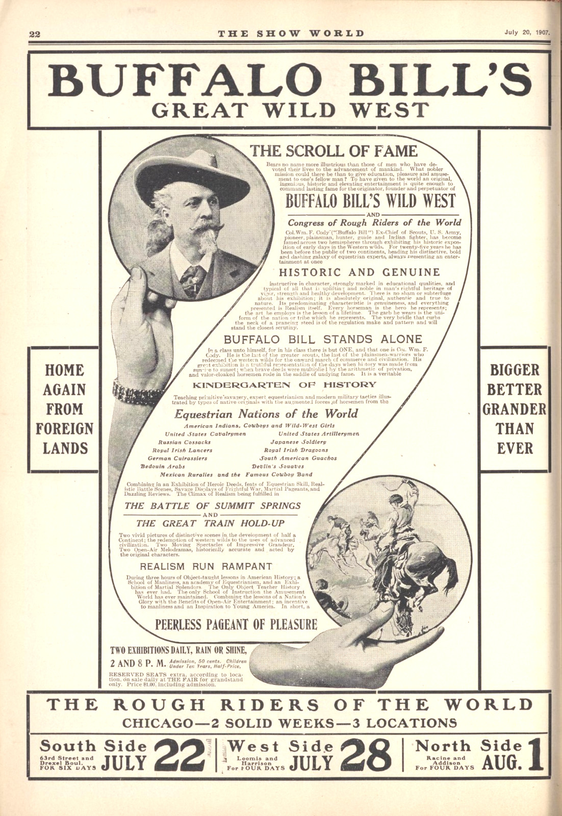 BUFFALO BILL'S Great Wild West 1907 Ad Image - 5 x 7 in Photo Print