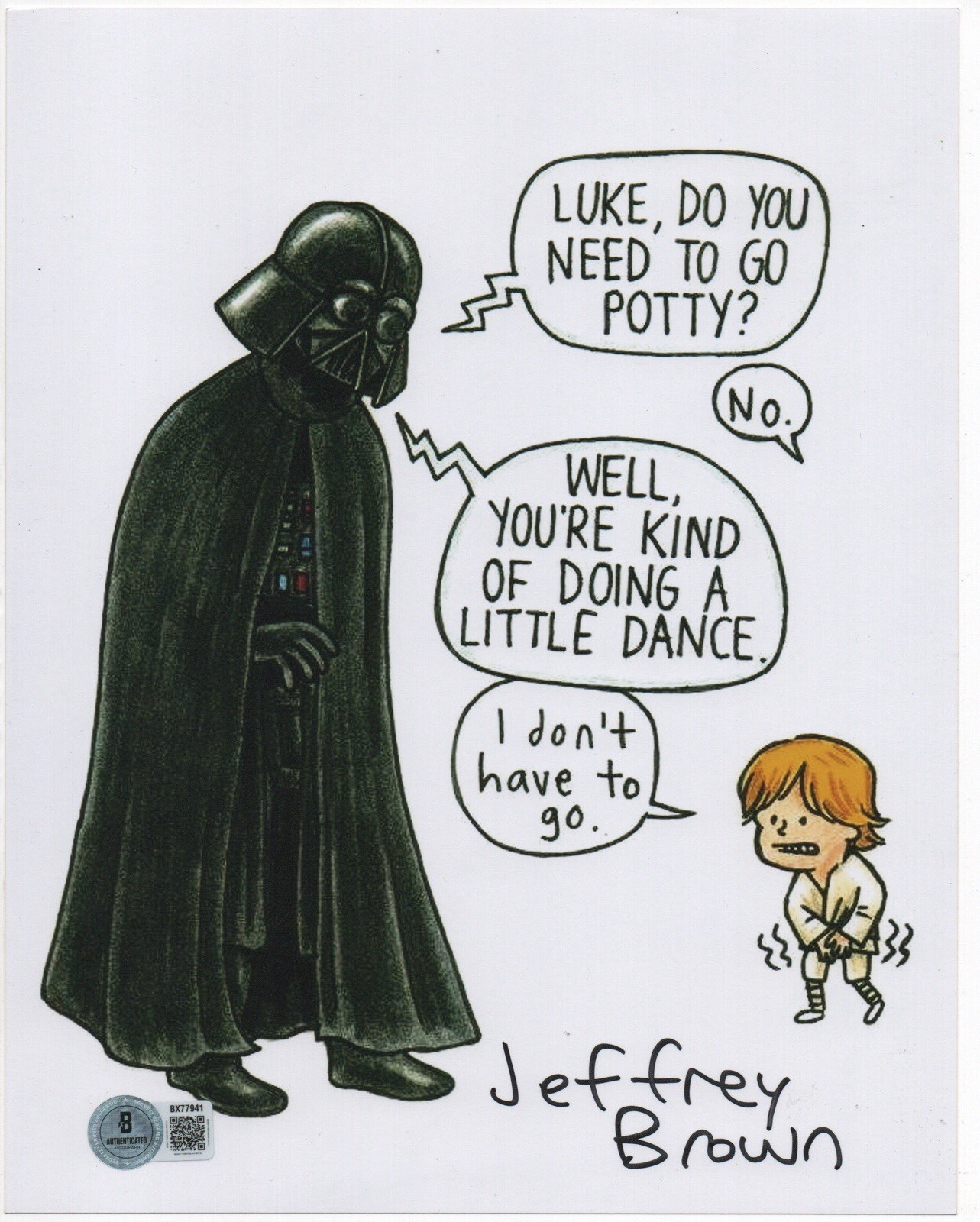 Jeffrey Brown autographed signed 8x10 photo Beckett BAS COA Cartoonist Star Wars