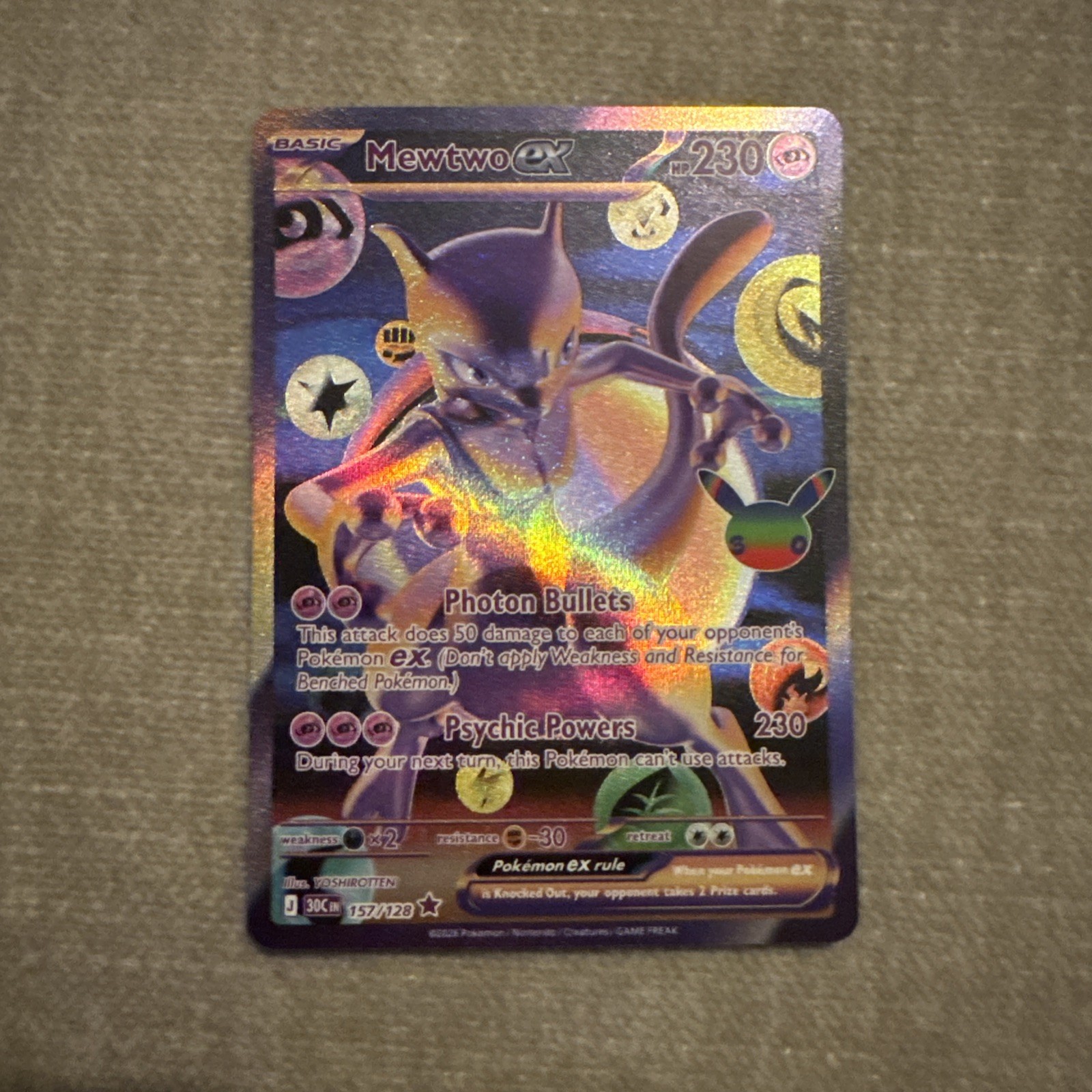 Pokémon TCG Mewtwo EX 157/128 Future Rare Full Art Holo 30th anniversary -MINT