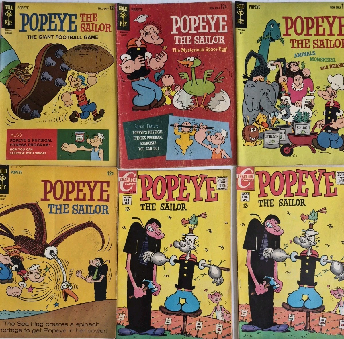  Popeye The Sailor Man Comic Lot (6) #71-94* FN VG 1963 Bud Sagendorf Silver Age