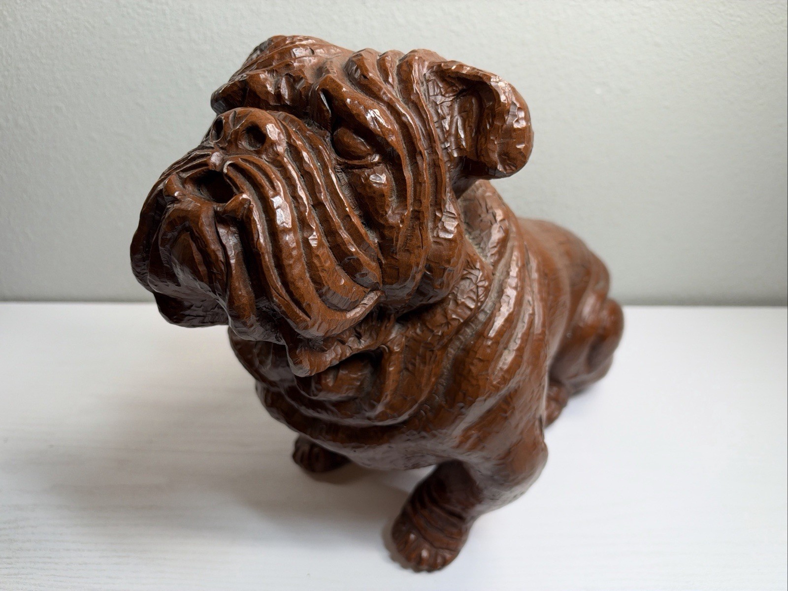 Vintage Large Red Mill Bulldog Handmade USA Statue Figure Figurine Doorstop #902