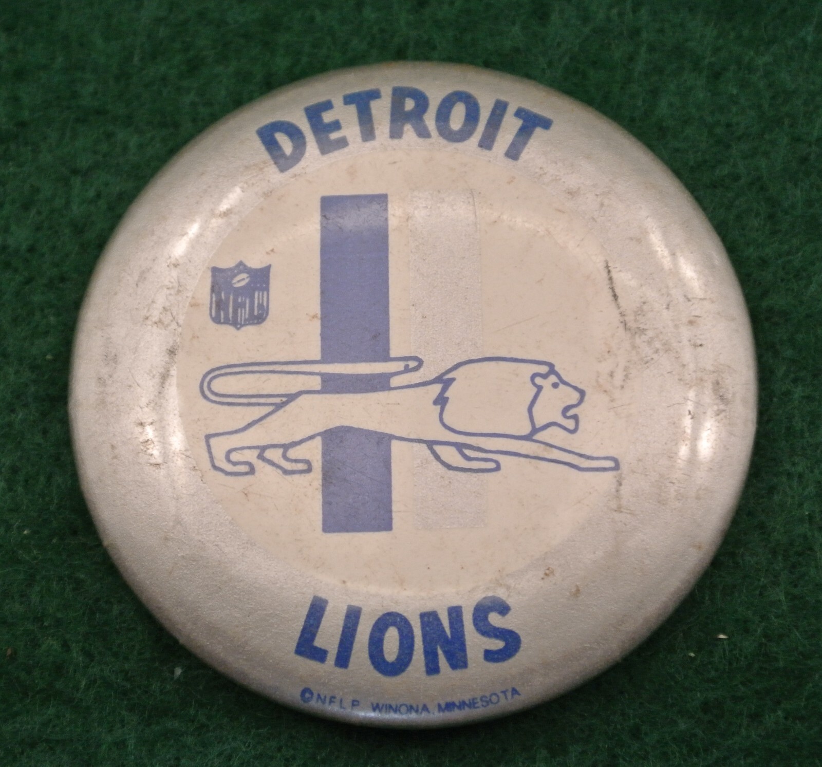 Vintage 1970's Pin Back Button Football NFL Detroit Lions