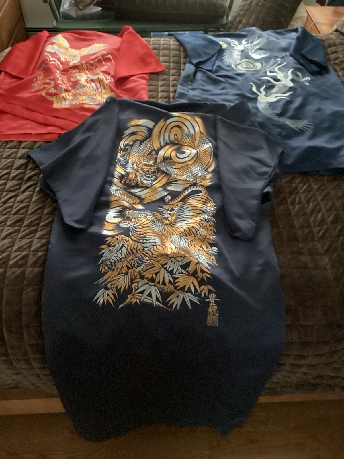 3 Vintage Japanese Kimono/Robes Juguemm 2 Robes 1 Kimono Polyester 