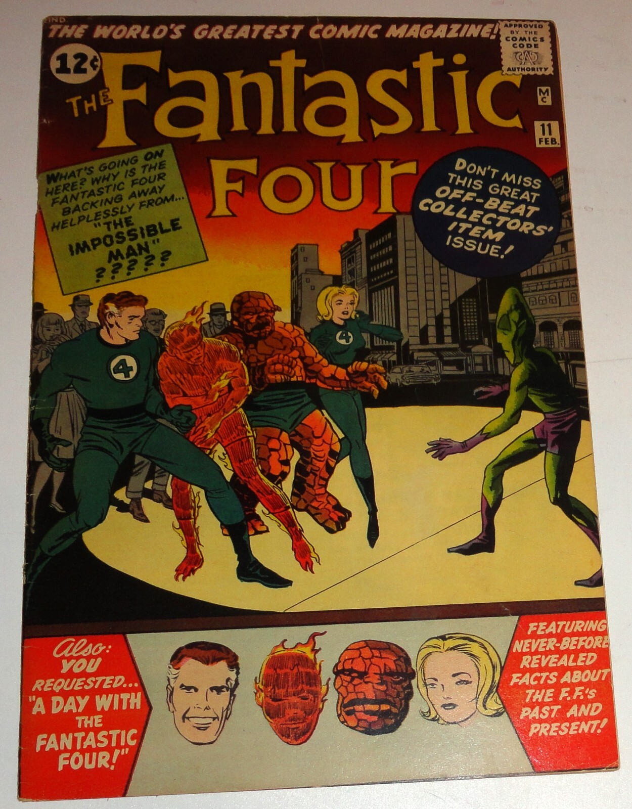 FANTASTIC FOUR #11 KEY FIRST APP IMPOSSIBLE MAN 1963 HARD TO FIND IN HIGH GRADE