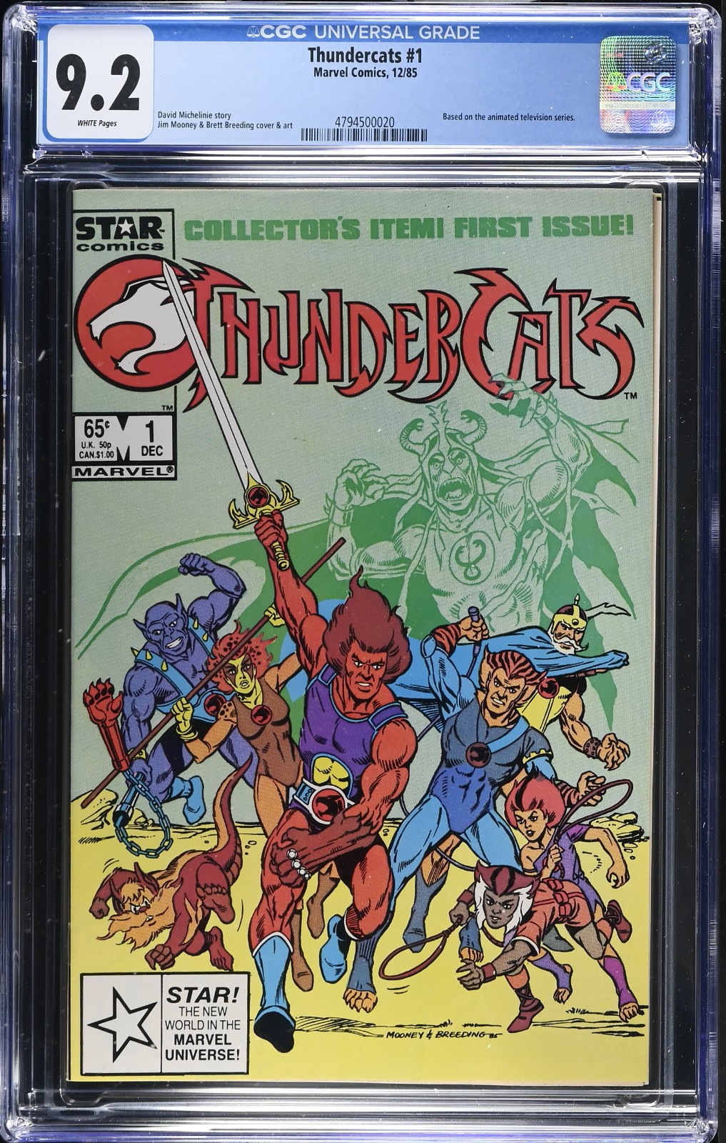 THUNDERCATS #1 CGC 9.2 White Pgs 1st Lion-O Mumm-Ra in Comics 1985