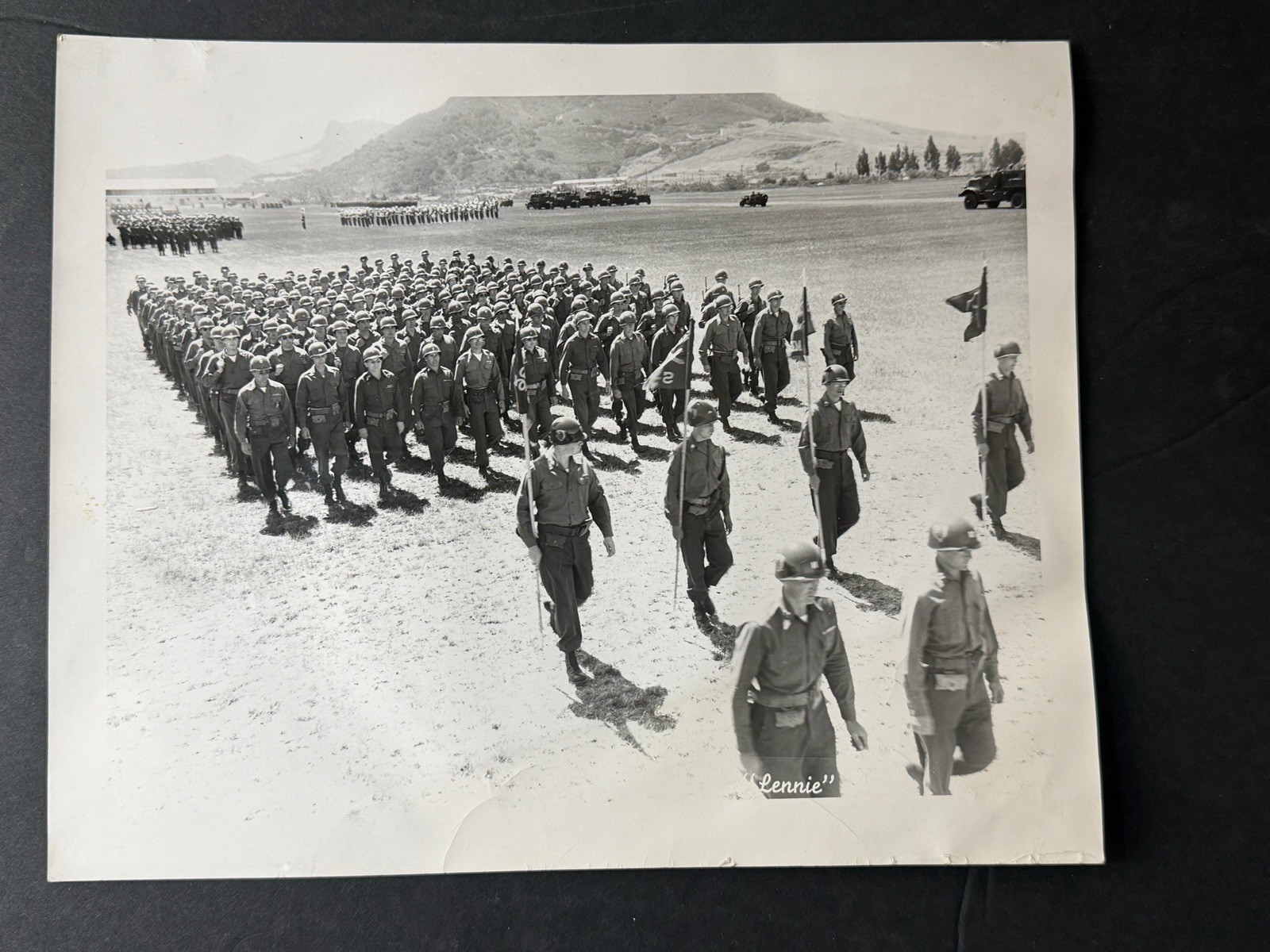 Vintage US Army Marching Soldiers Military Parade Photo Lennie Camp 