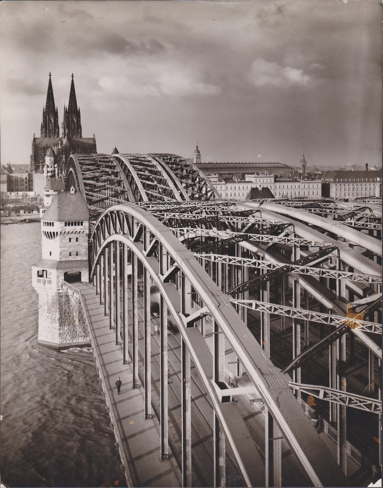 Vintage Original 1930s Köln Photo - Hohenzollern Bridge & Cathedral W. Matthäus