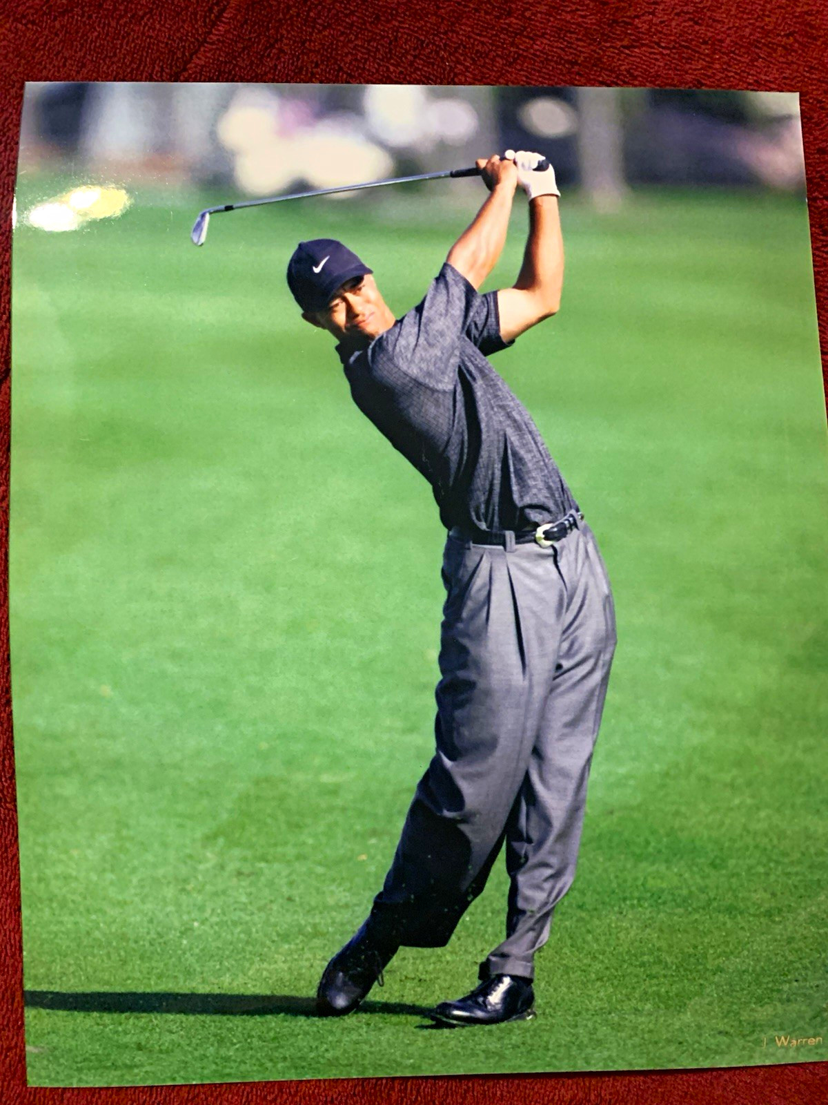 Tiger Woods Swing Follow Through 8x10 Vintage Fujicolor Photo Rare Golf PGA