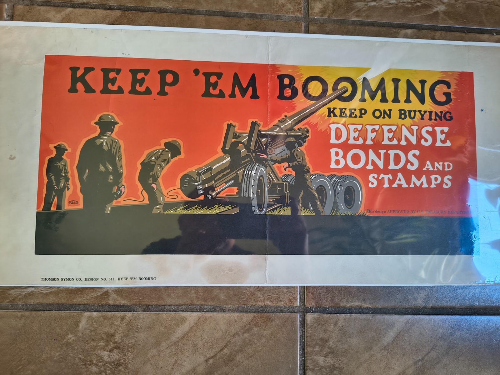 Original 1941-2 WWII US Poster - Keep ’Em Booming Defense Bonds