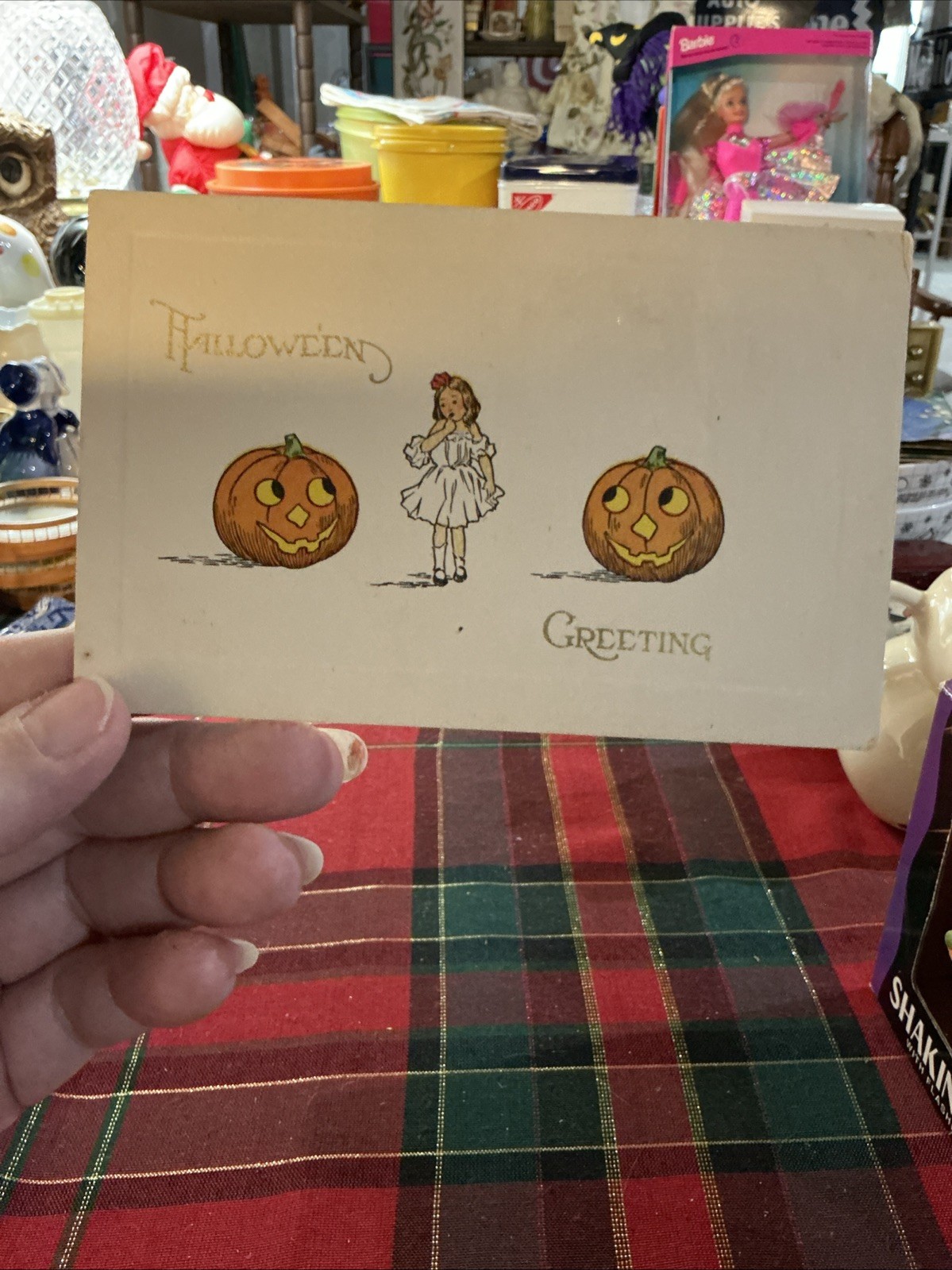 Vintage / Antique 1911 Halloween Greetings Postcard • S. Bergman Litho Co.