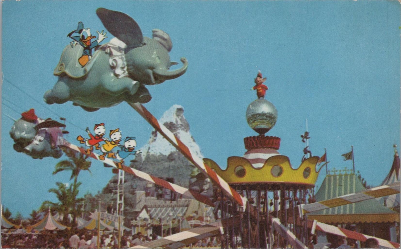 Postcard Disneyland Flying Dumbo  Anaheim CA Magic Kingdom 