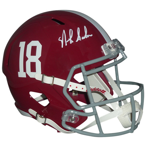 Nick Saban Autographed Alabama Crimson Tide (Speed) Deluxe Full-Size Replica Hel