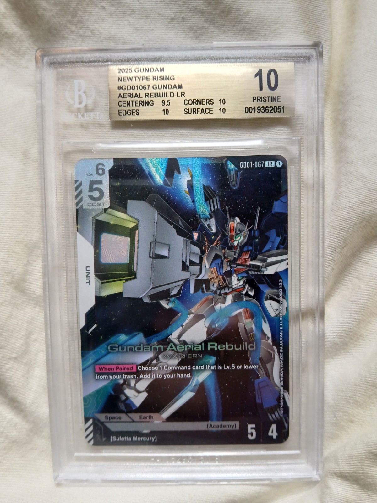 2025 Gundam Newtype Rising #GD0106 Gundam Areial Rebuild LR Beckett 10 PRISTINE