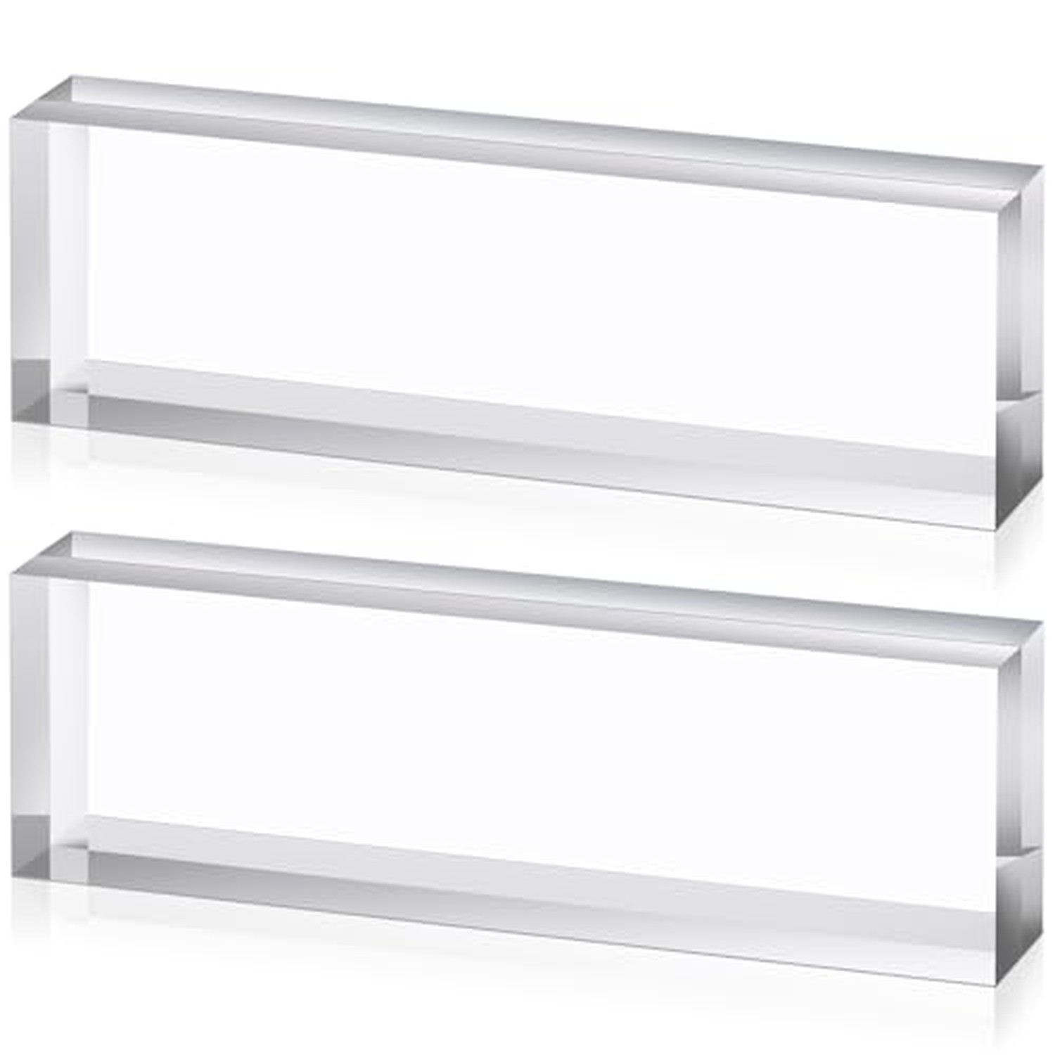 Yousoontic 2 Pcs Clear Acrylic Block Cube for Display, 2.5 x 8 x 1.125 Inch Yousoontic 2 Pcs Clear Acrylic Block Cube for Display, 2.5 x 8 x 1.125 Inch
