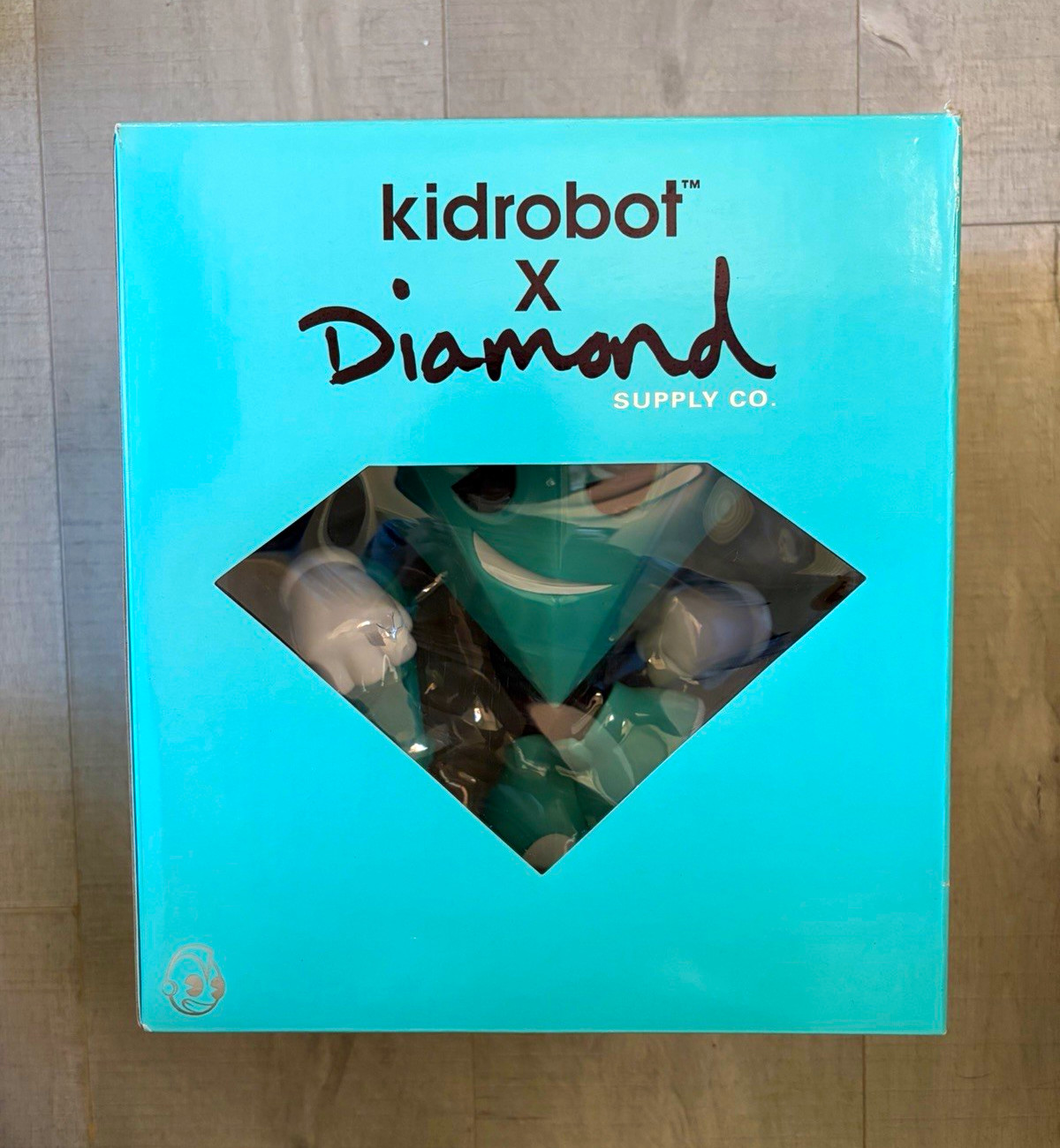 Kidrobot x Diamond Supply Co. Diamond Vinyl Figure Blue/Black/White, Opened Box