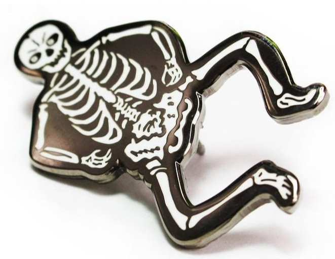 NEW Creepy Co. Beistle Halloween 2017 Edition SKELETON Swing Enamel Lapel PIN
