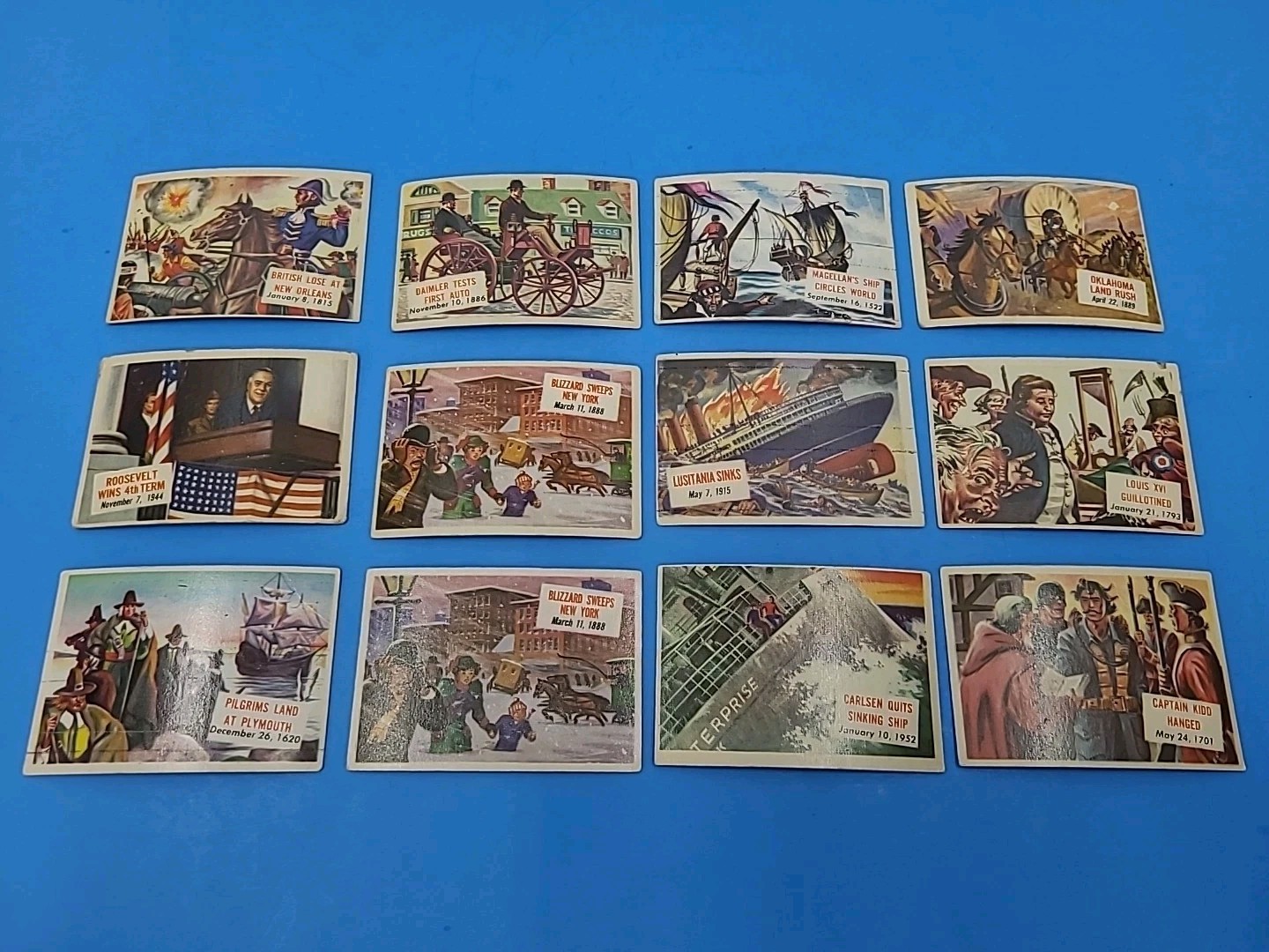 1954 Topps Scoops Starter Set Lot of 12 Cards Lower Grade (P/F/G) 1 Duplicate 
