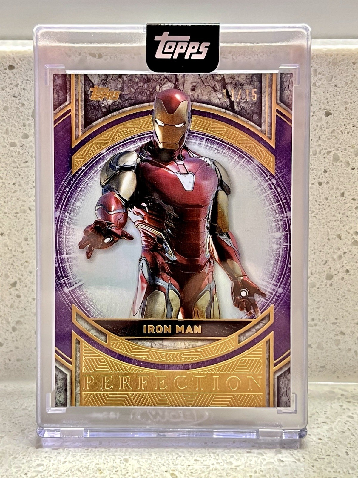 2025 Topps Marvel Collector Iron Man Perfection /15 Purple #83 Endgame