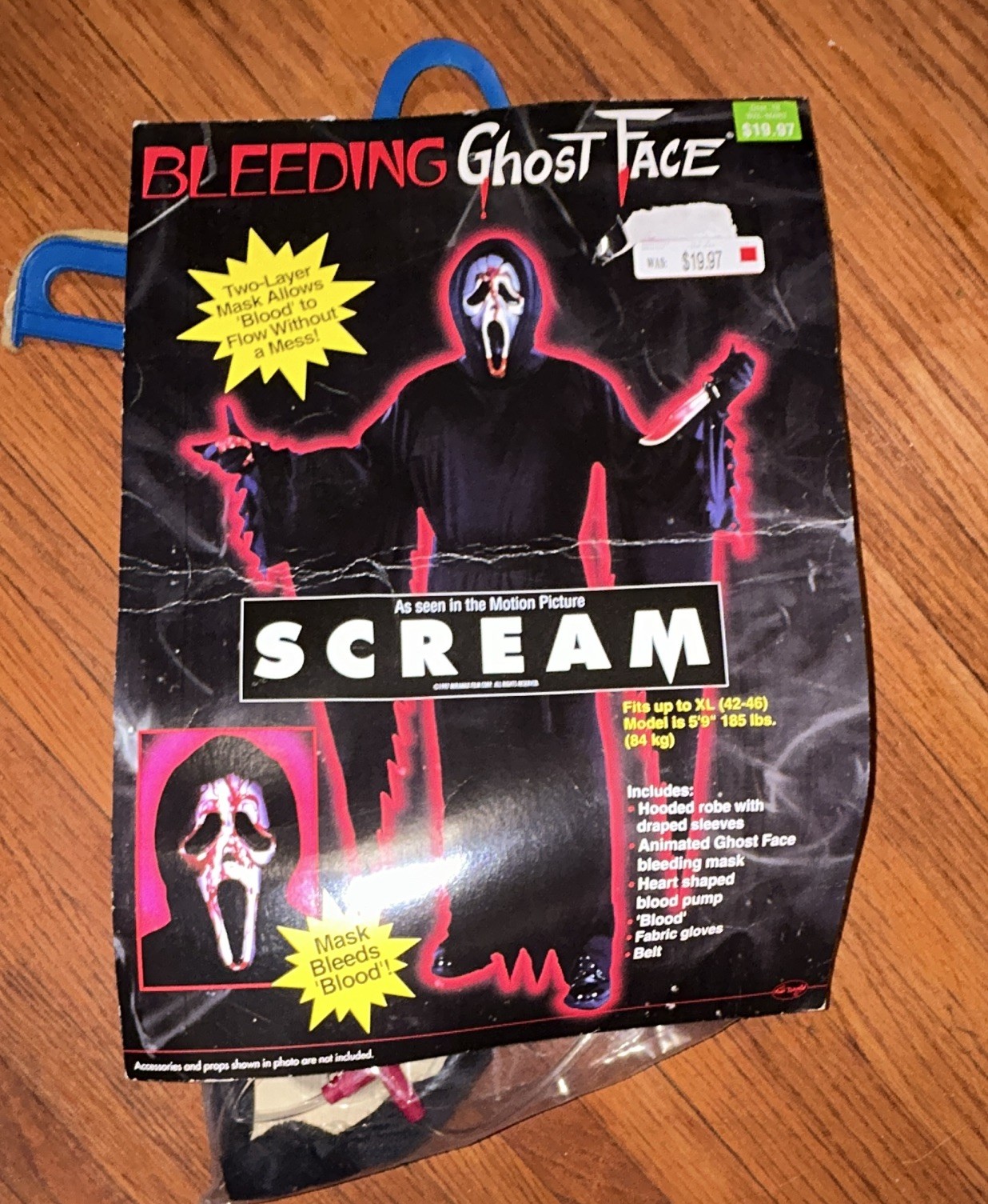 VTG 1997 Fun World Bleeding Ghost Face Mask Tubing Pump Only Scream Movie*Read*