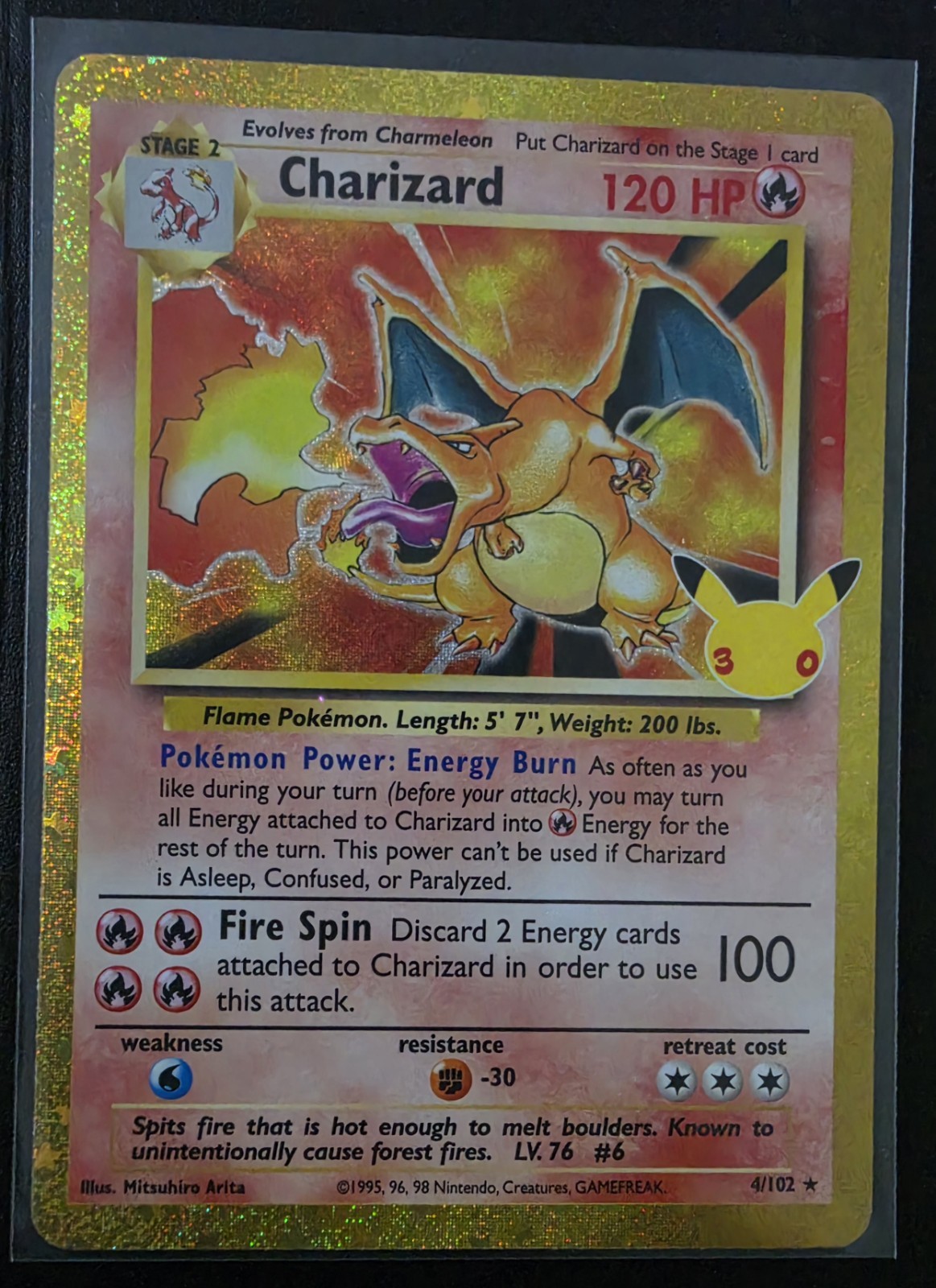 Pokemon 30th Celebration Charizard 4/102 PSA 10 Centering Estimate