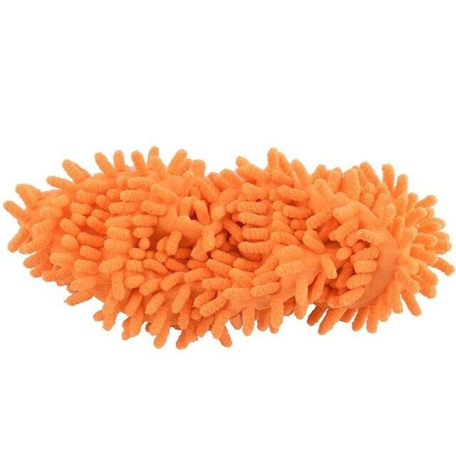 3pcs Orange Multifunction Floor Dust Cleaning Slippers Shoes Lazy Mop Shoes