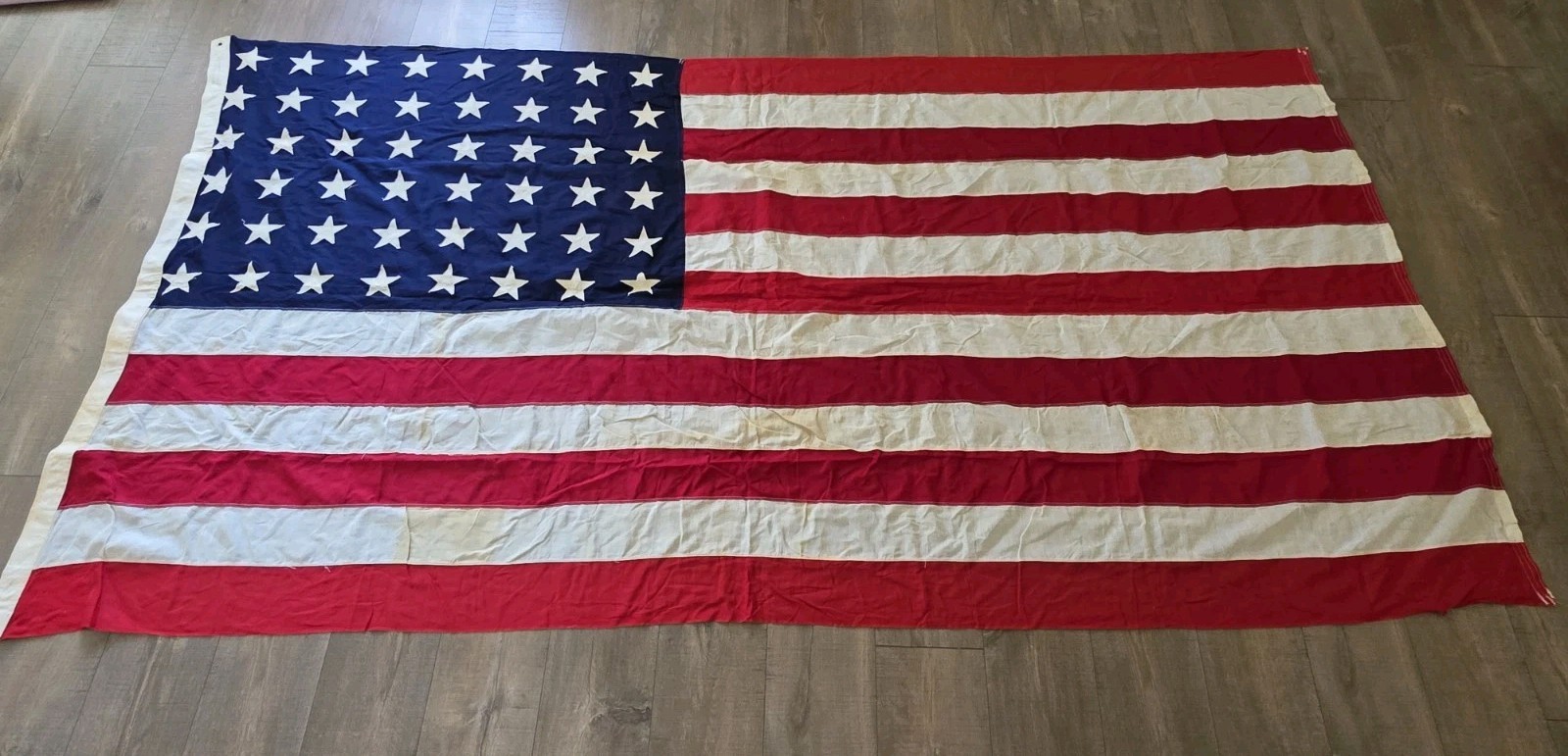 Large Vintage 48-Star US Flag 9ft X 57in. from 1912 to 1959 No Rips/Tears -A4/20
