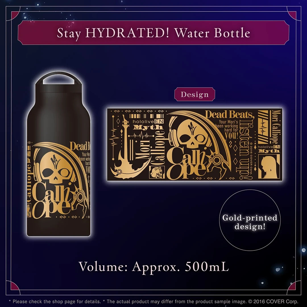 Hololive Mori Calliope Birthday Celebration 2025 Stay HYDRATED Water Bottle