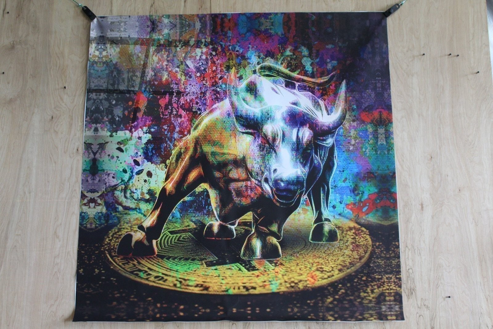 Bitcoin Bull Market, A Giant Painting on Unstretched Canvas, 52