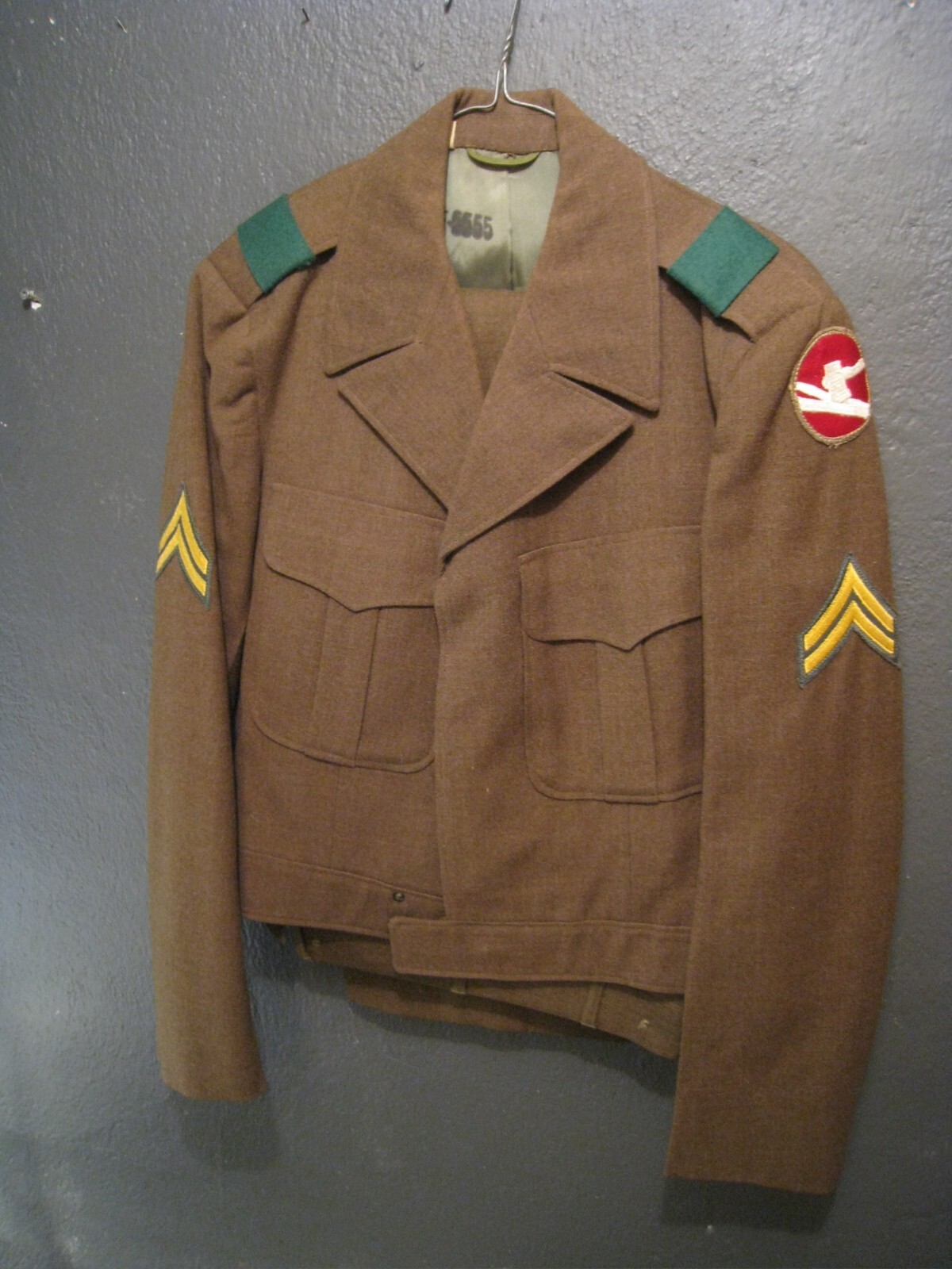 Vintage 1952 U.S. Army 84th Infantry Division Ike Jacket & Pants Size 38 R -1950