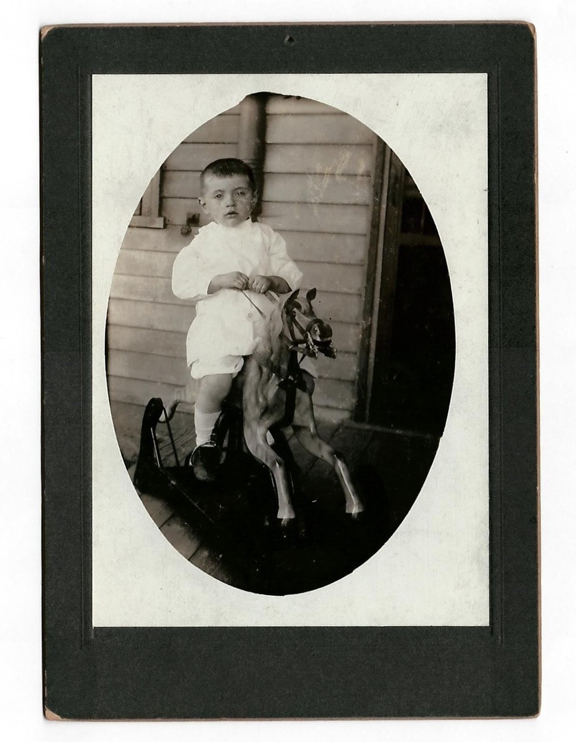 ANTIQUE  Boy CHILD on Wood ROCKING Horse CABINET CARD Photo #20
