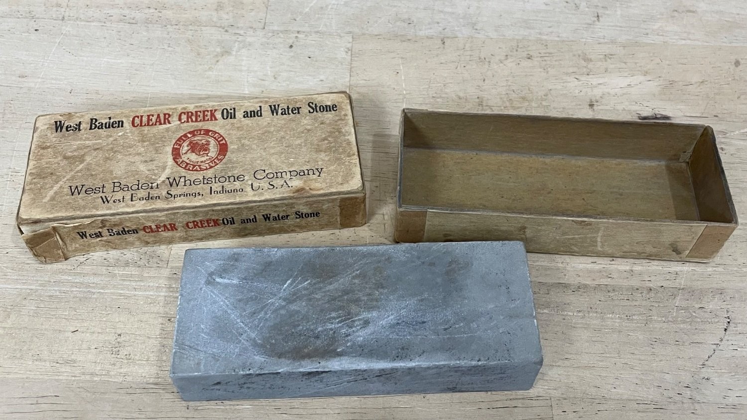 West Baden Whetstone Company Clear Creek Oil And Water Stone Sharpening 5 Gray
