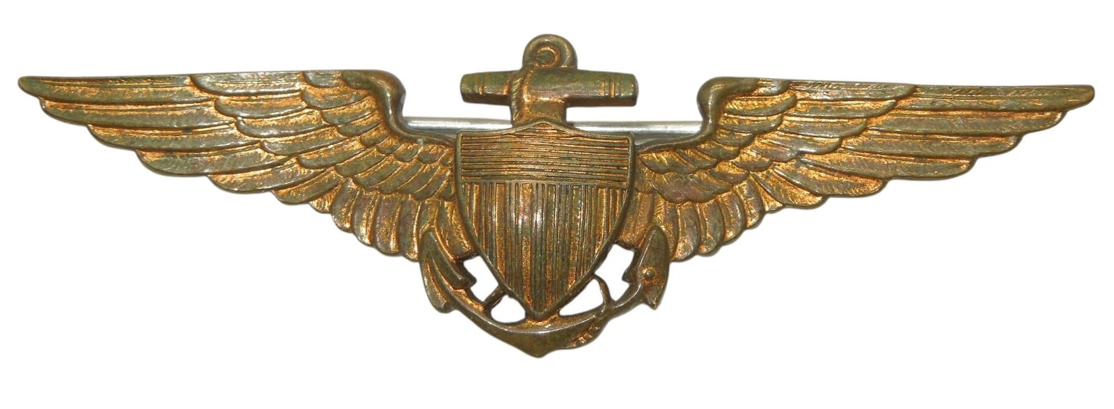 Original Pre WWII US Naval Aviator Full Size Wing Navy Pilot Pin CA3