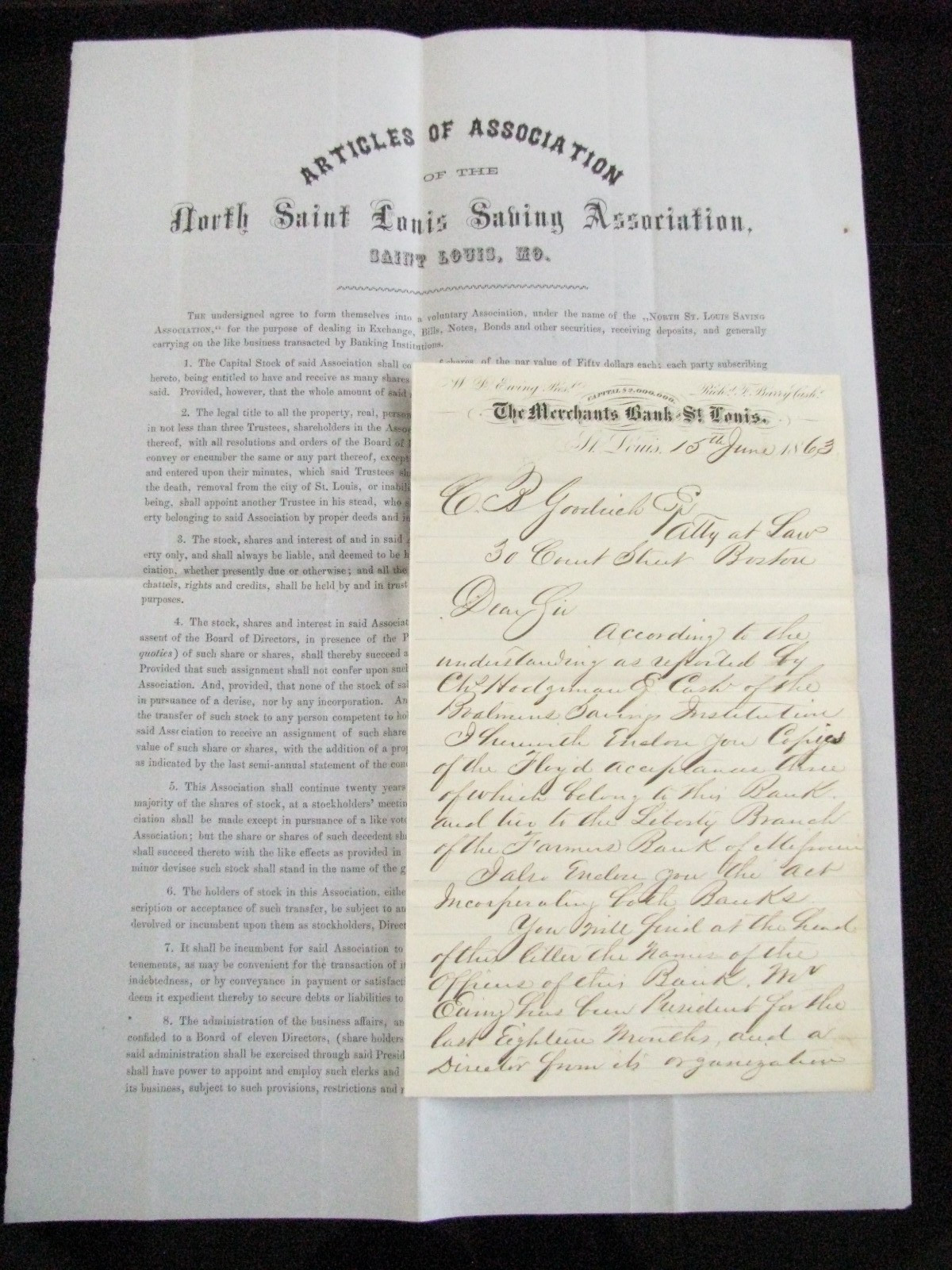 CIVIL WAR ST LOUIS MISSOURI  JOHN B FLOYD ARMY CONTRACTS  FRAUD 1863