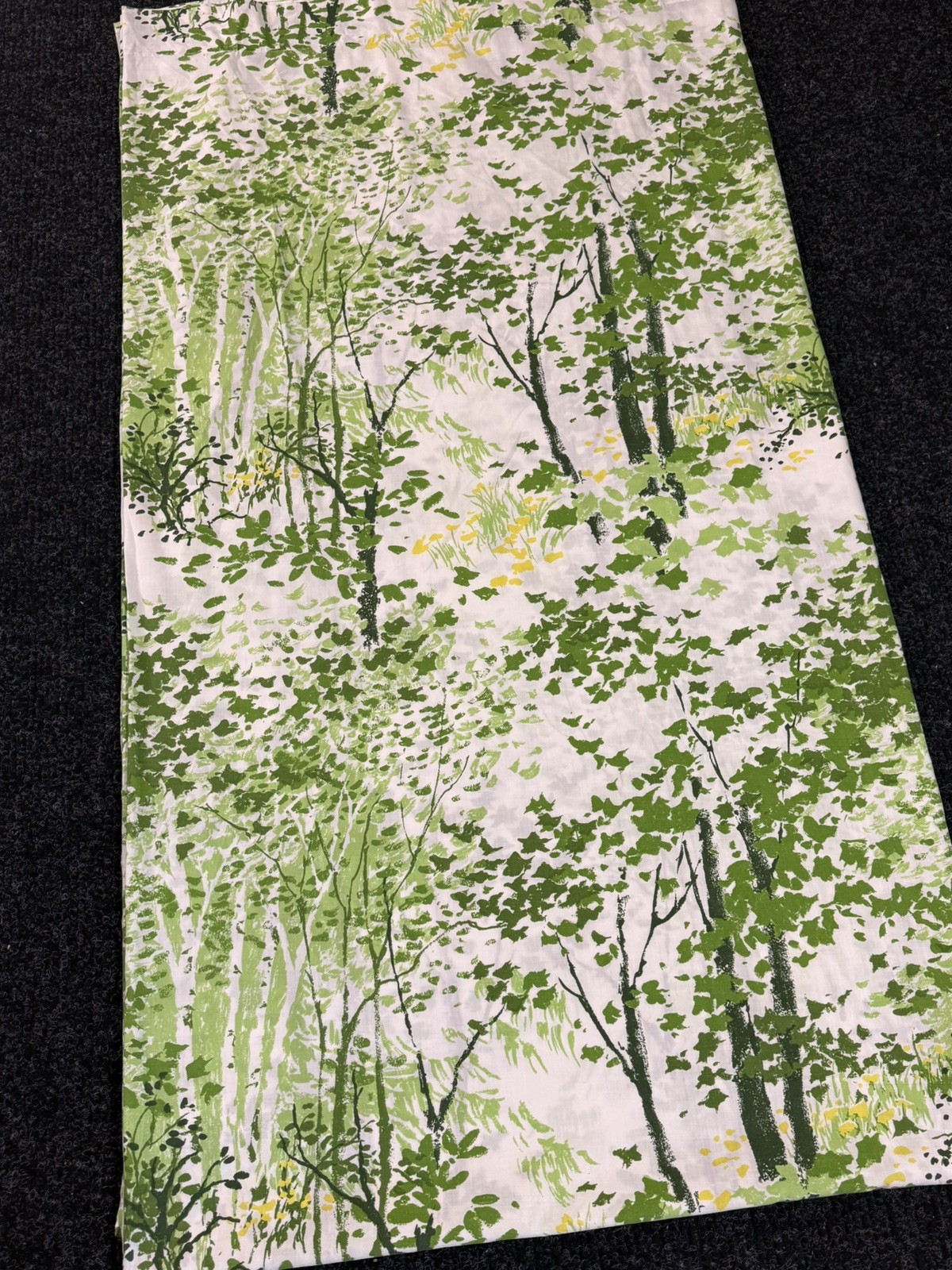 Vintage Sears Roebuck and Co. MCM Forest Haven king flat sheet