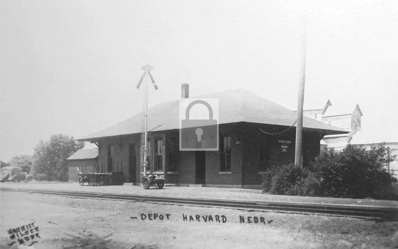 Railroad Train Station Depot Harvard Nebraska NE - Reprint