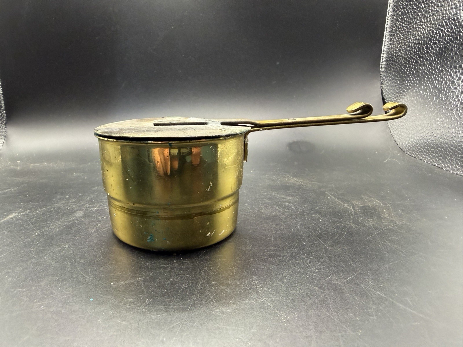 Vintage Brass Hand Warmer Bed Warmer Silent Butler Swivel Lid Patina